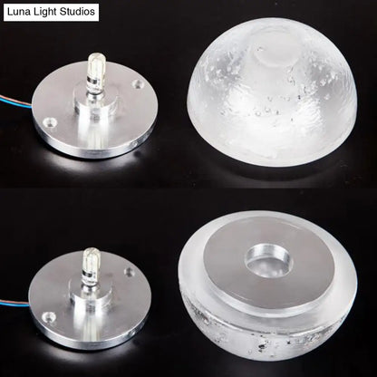 DecorBites™ Modern Clear Bubble Crystal Wall Sconce Hemisphere - Warm/White Light for Hallway & Living Room