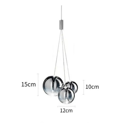 Modern clear bubble glass pendant light for dining room