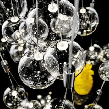 Modern clear bubble glass pendant light for dining room