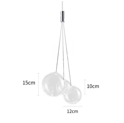 Modern clear bubble glass pendant light for dining room