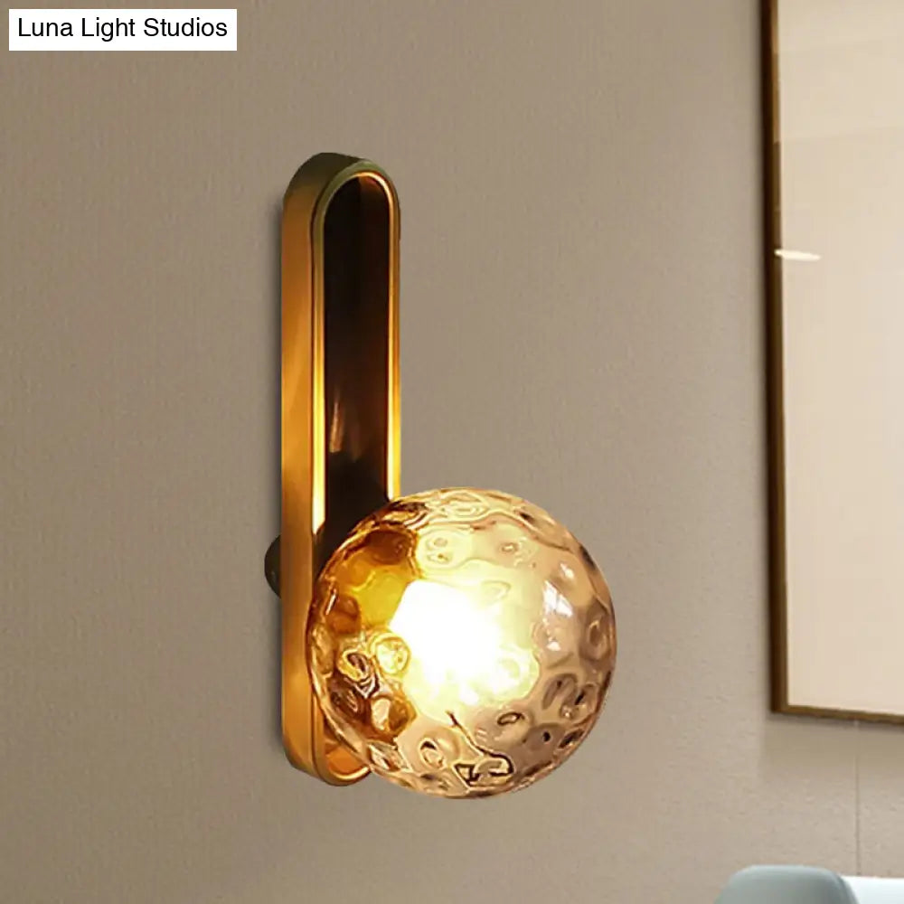 DecorBites™ Modern Clear/Cream Glass Orb Wall Light with Brass Mount