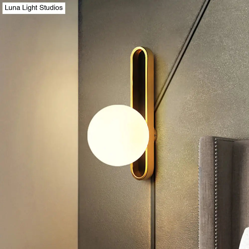 DecorBites™ Modern Clear/Cream Glass Orb Wall Light with Brass Mount