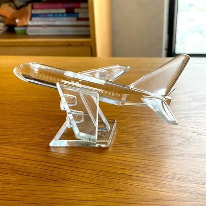 Modern clear crystal aircraft figurine living room decor