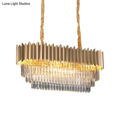 Modern clear crystal gold finish pendant lamp dining room chandelier