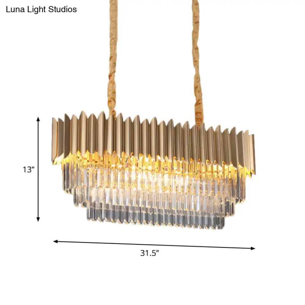 Modern clear crystal gold finish pendant lamp dining room chandelier
