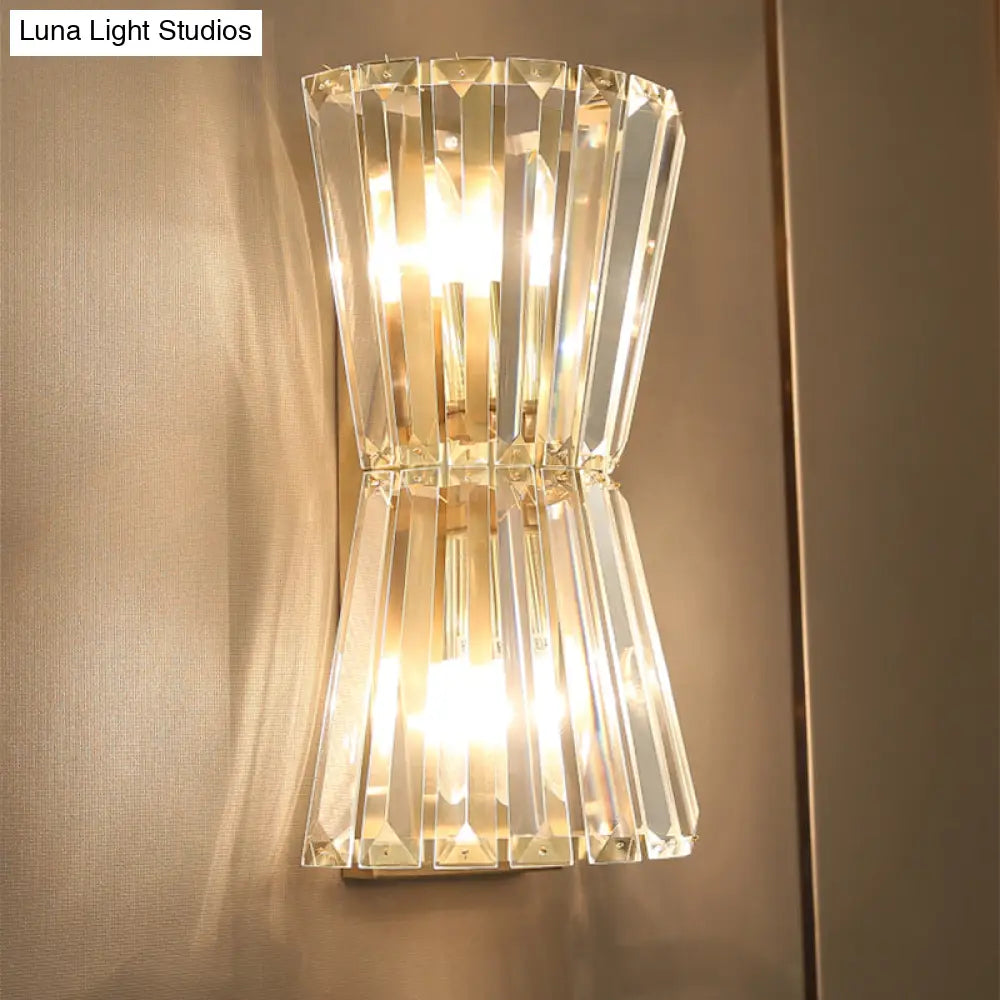 DecorBites™ Modern Clear Crystal Shade Wall Mounted Light with 2 Heads – Stylish Corridor Lighting Fixture