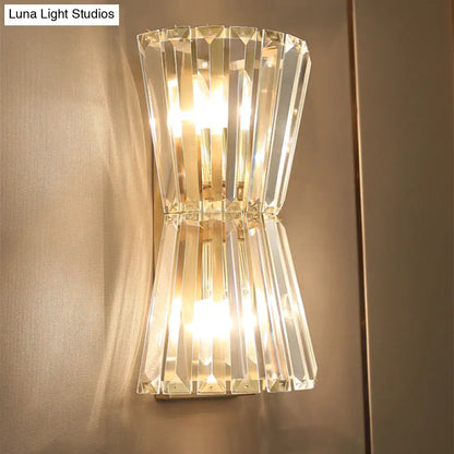 DecorBites™ Modern Clear Crystal Shade Wall Mounted Light with 2 Heads – Stylish Corridor Lighting Fixture