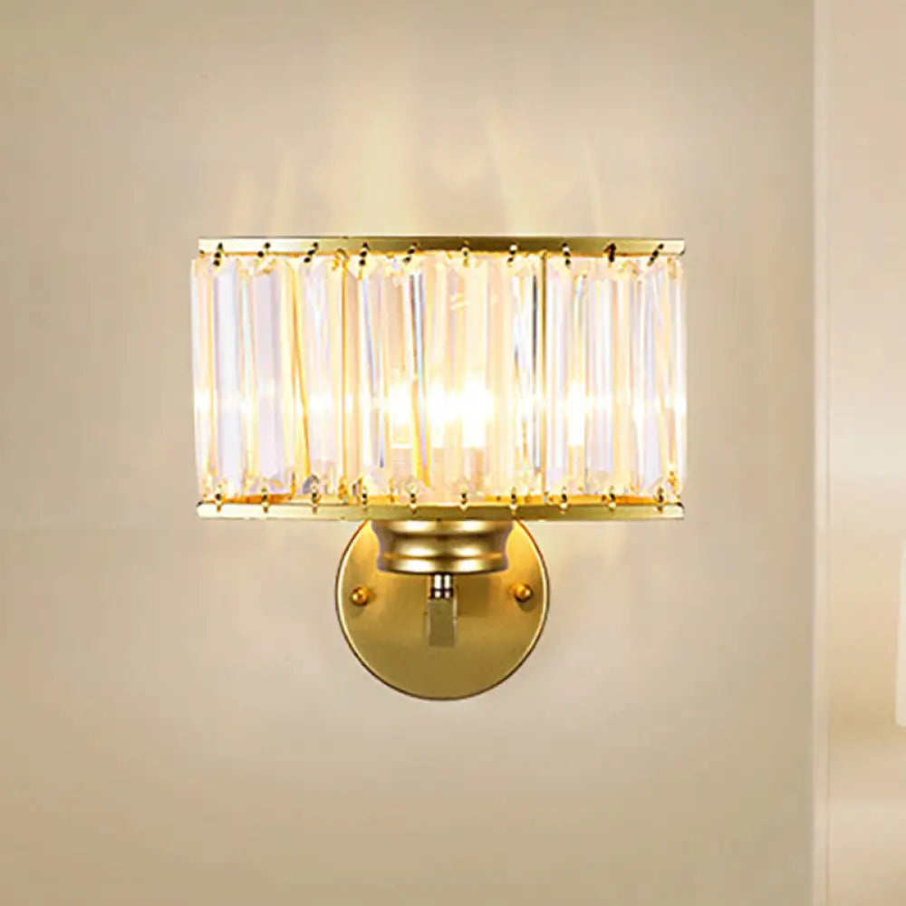 DecorBites™ Modern Clear Crystal Wall Lamp with Gold Finish - Perfect for Hallway Lighting