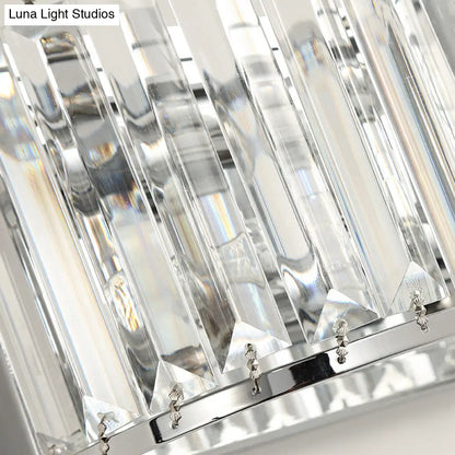 DecorBites™ Modern Clear Crystal Wall Mounted Light, 2-Bulb Chrome Finish Wall Lamp