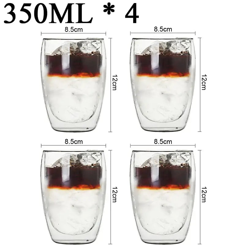 Modern clear double wall borosilicate glass espresso cups kitchen set