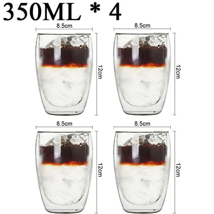 Modern clear double wall borosilicate glass espresso cups kitchen set