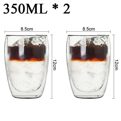 Modern clear double wall borosilicate glass espresso cups kitchen set