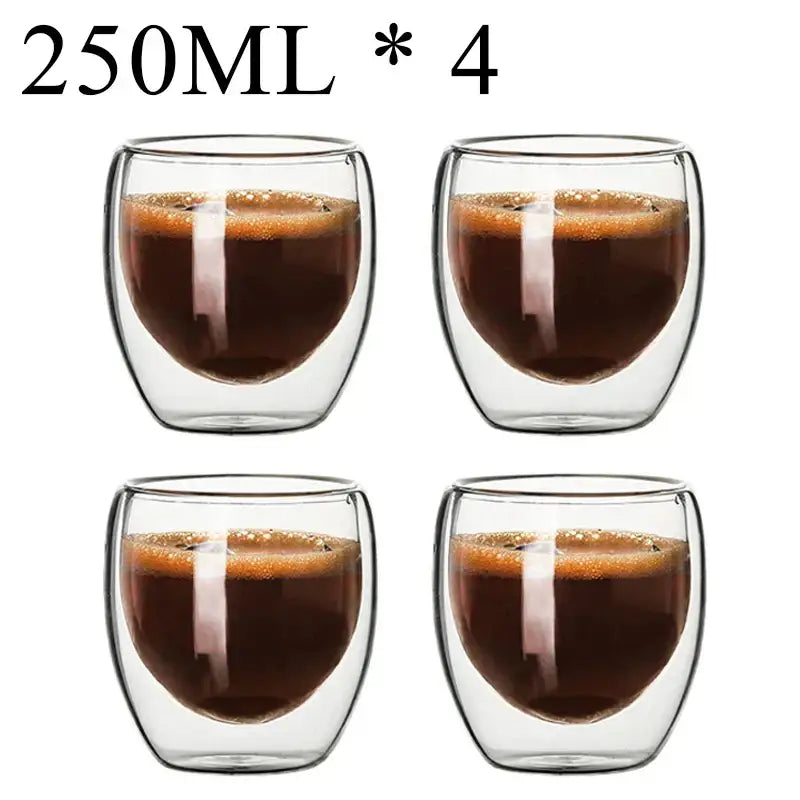 Modern clear double wall borosilicate glass espresso cups kitchen set