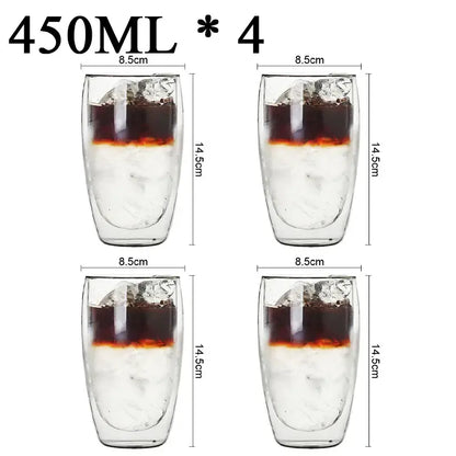 Modern clear double wall borosilicate glass espresso cups kitchen set