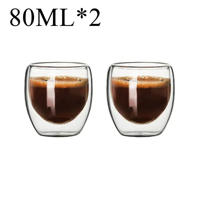 Modern clear double wall borosilicate glass espresso cups kitchen set
