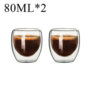 Modern clear double wall borosilicate glass espresso cups kitchen set
