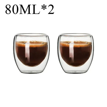 Modern clear double wall borosilicate glass espresso cups kitchen set