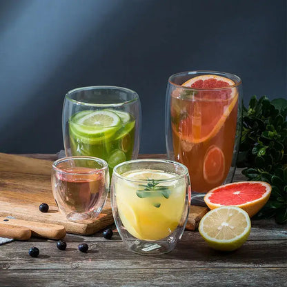 Modern clear double wall borosilicate glass espresso cups kitchen set
