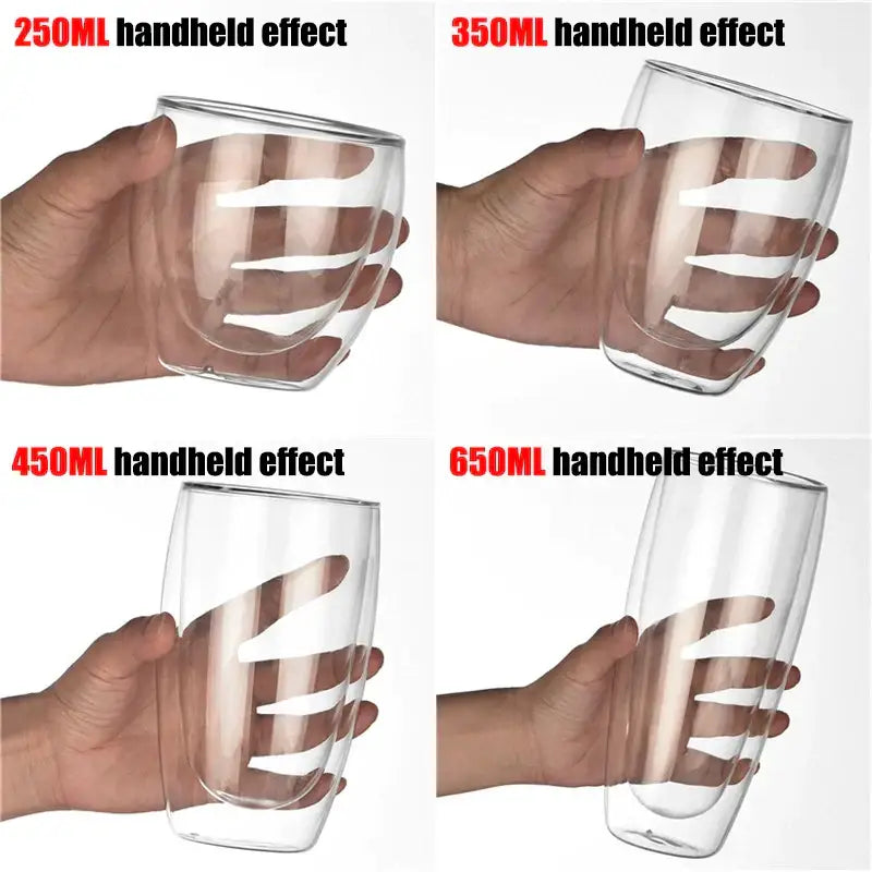 Modern clear double wall borosilicate glass espresso cups kitchen set