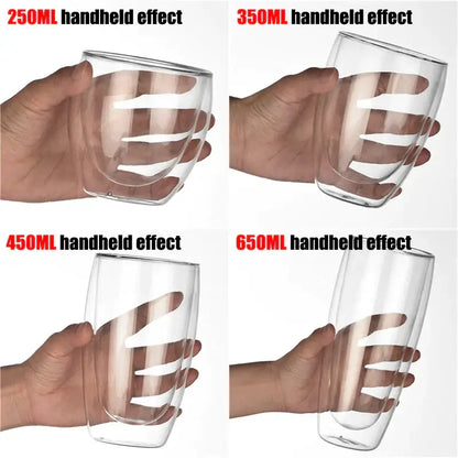 Modern clear double wall borosilicate glass espresso cups kitchen set