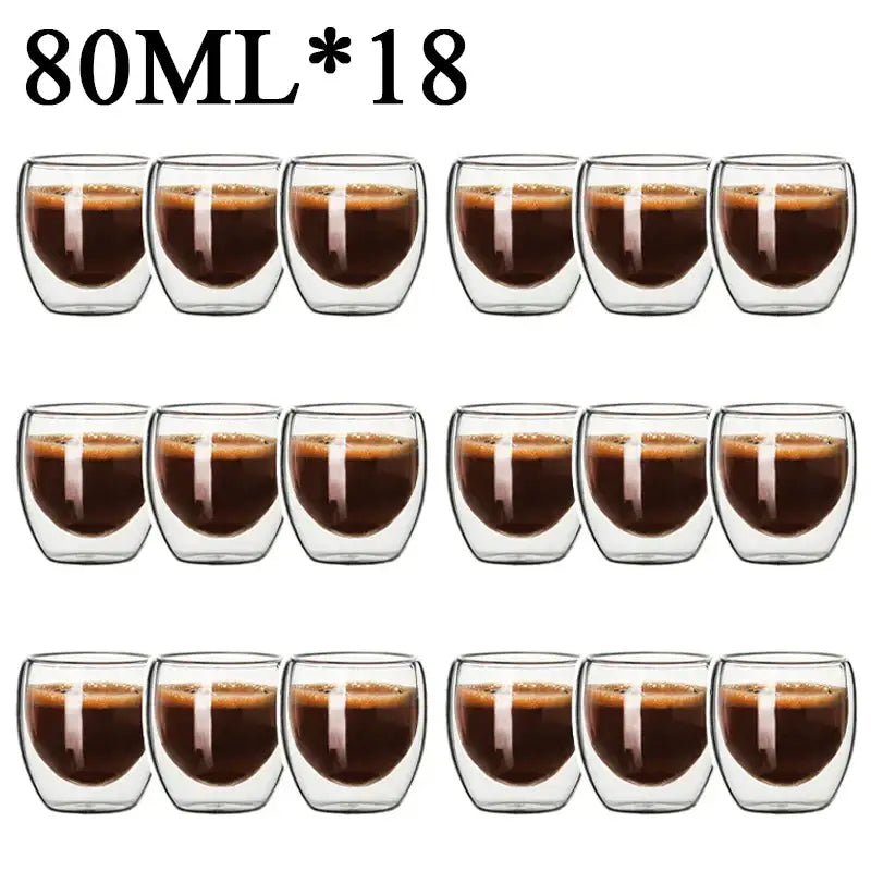 Modern clear double wall borosilicate glass espresso cups kitchen set