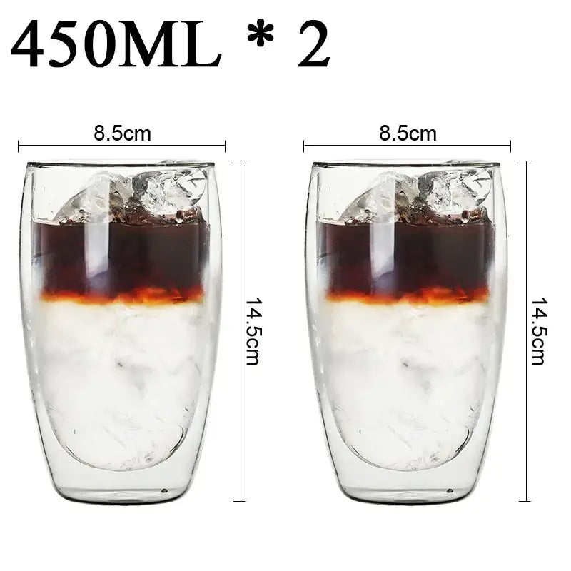 Modern clear double wall borosilicate glass espresso cups kitchen set