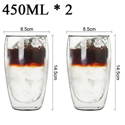 Modern clear double wall borosilicate glass espresso cups kitchen set