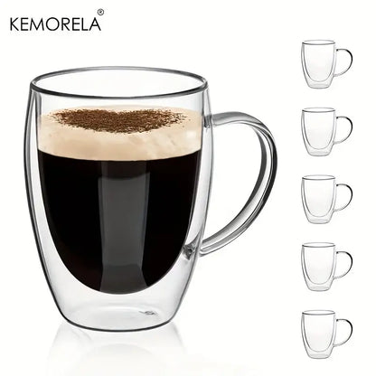 Modern clear double wall glass coffee mug set kitchen drinkware