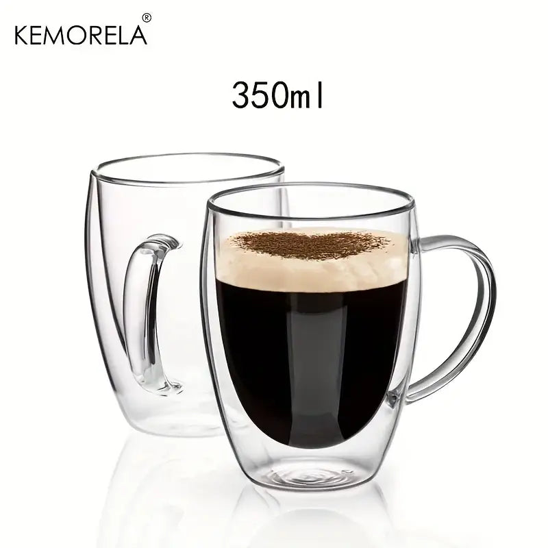 Modern clear double wall glass coffee mug set kitchen drinkware