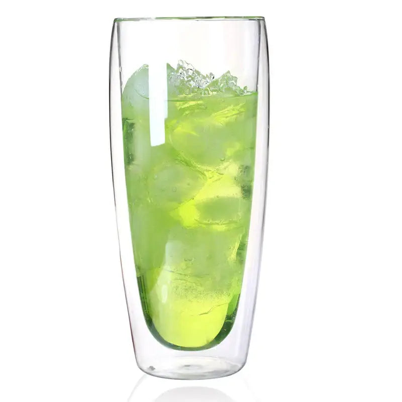 Modern clear double wall glass cup set dining room tumblers