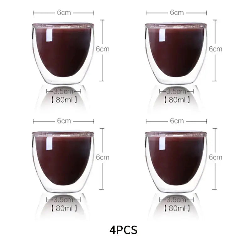 Modern clear double wall glass cup set dining room tumblers