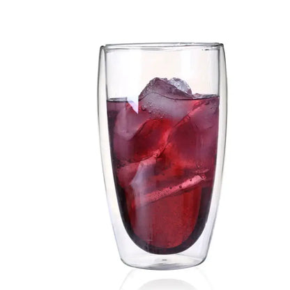 Modern clear double wall glass cup set dining room tumblers