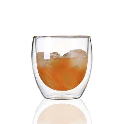 Modern clear double wall glass cup set dining room tumblers