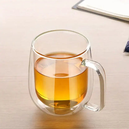 Modern clear double wall glass mug kitchen tea cup