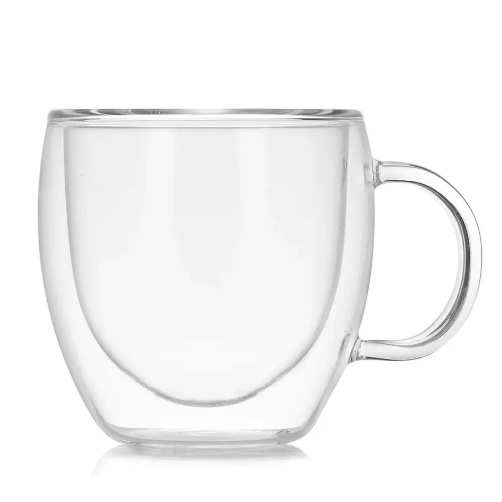 Modern clear double wall glasses – kitchen coffee mug set
