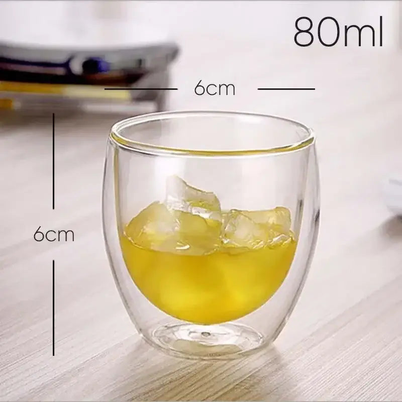 Modern clear double wall glasses – kitchen coffee mug set