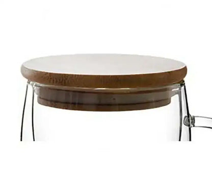 Modern clear double wall tumbler set with bamboo lids for dining room
