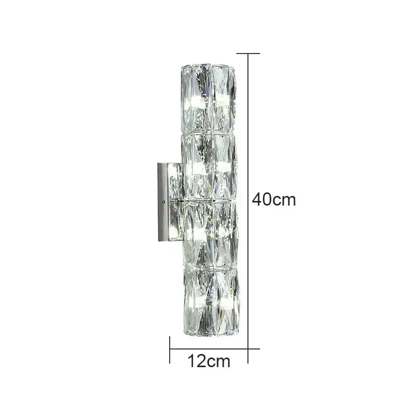 Modern clear faceted crystal wall lamp for luxury living room