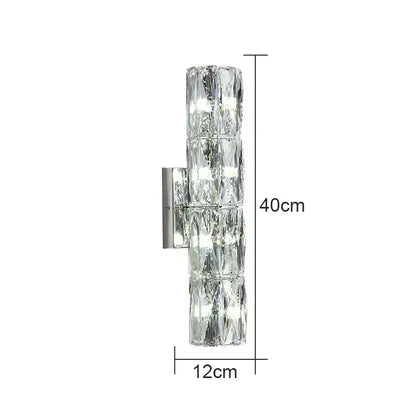 Modern clear faceted crystal wall lamp for luxury living room