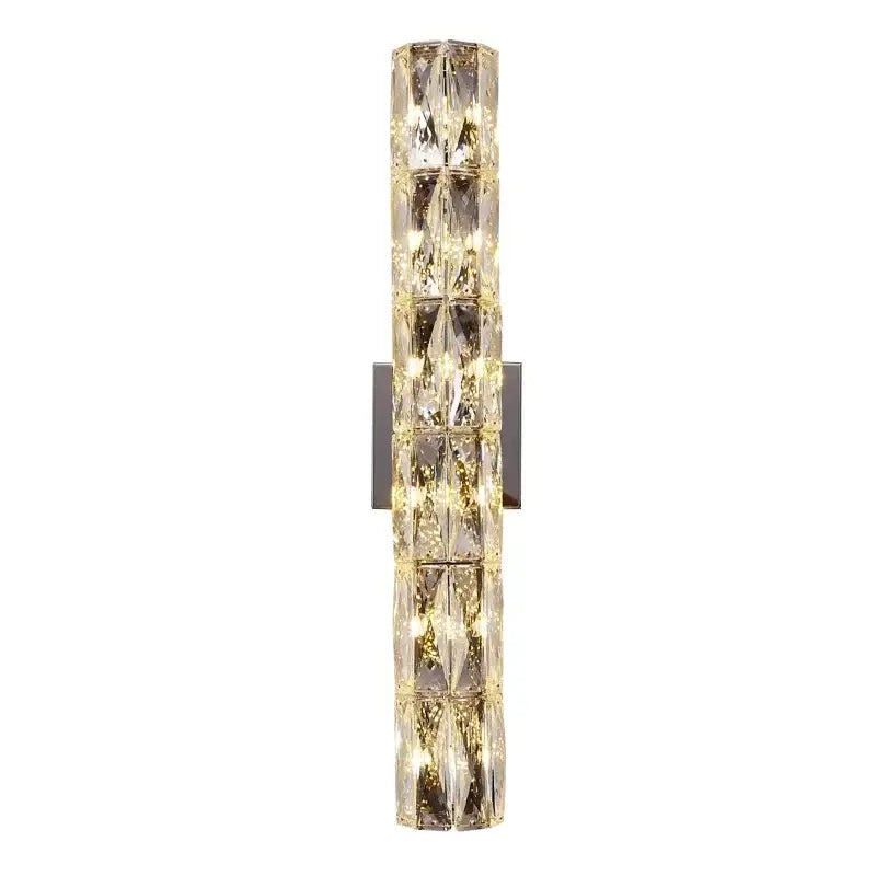 Modern clear faceted crystal wall lamp for luxury living room