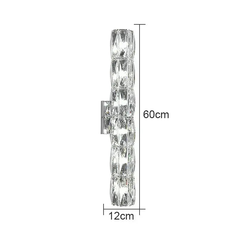 Modern clear faceted crystal wall lamp for luxury living room
