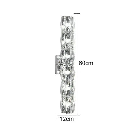 Modern clear faceted crystal wall lamp for luxury living room