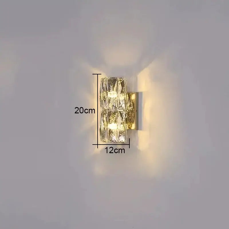 Modern clear faceted crystal wall lamp for luxury living room