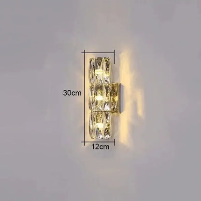 Modern clear faceted crystal wall lamp for luxury living room