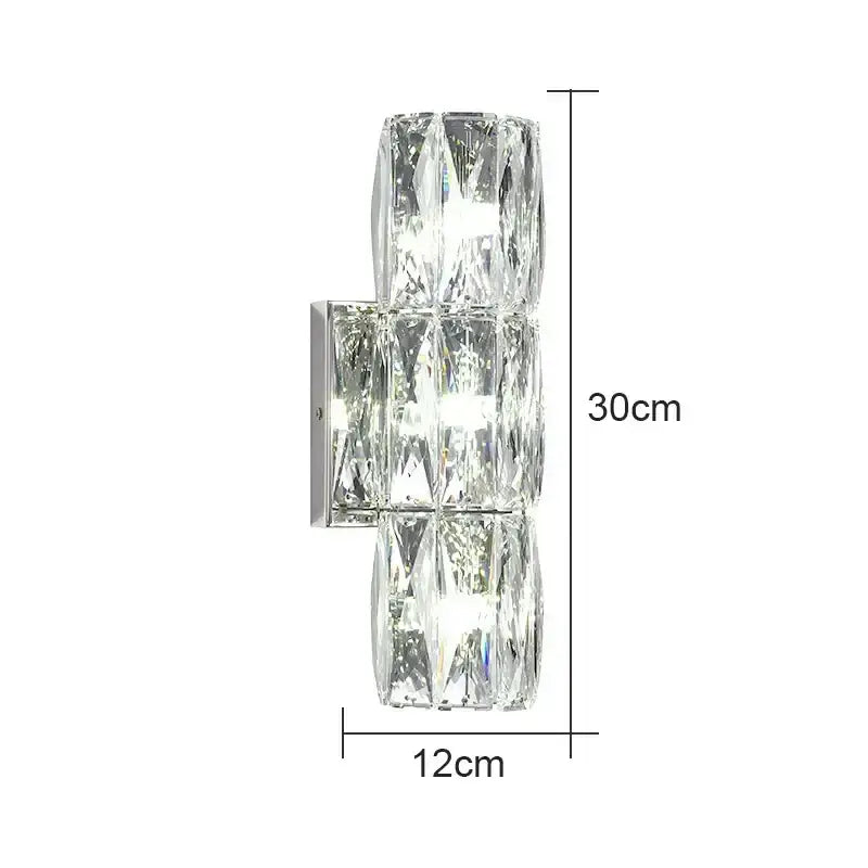 Modern clear faceted crystal wall lamp for luxury living room