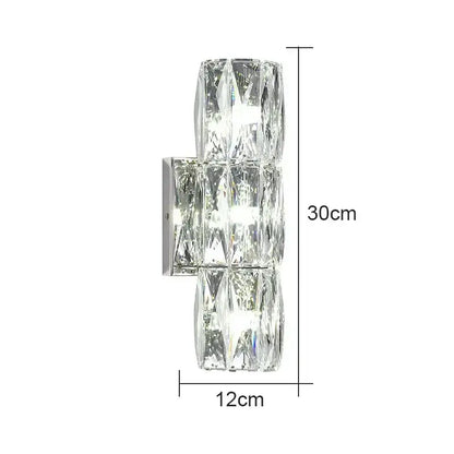 Modern clear faceted crystal wall lamp for luxury living room
