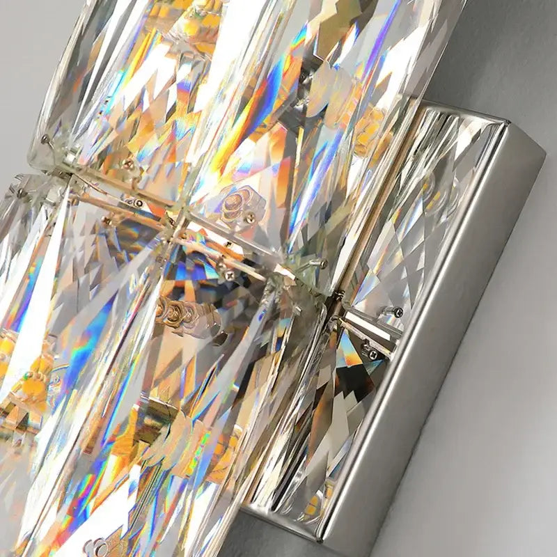 Modern clear faceted crystal wall lamp for luxury living room