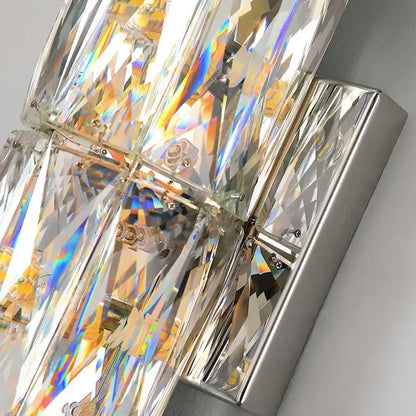 Modern clear faceted crystal wall lamp for luxury living room