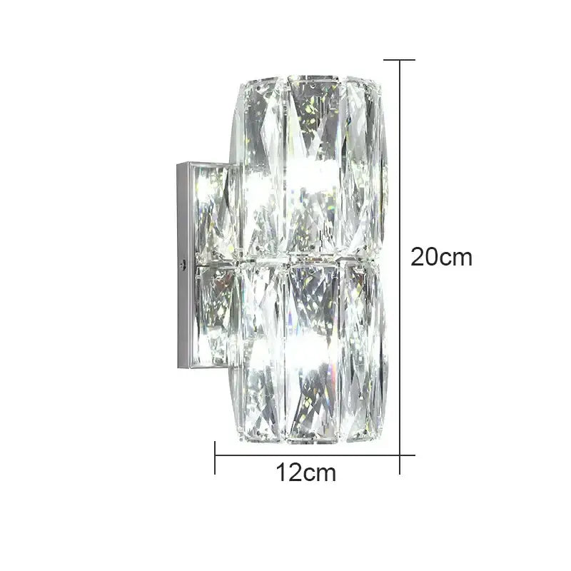 Modern clear faceted crystal wall lamp for luxury living room