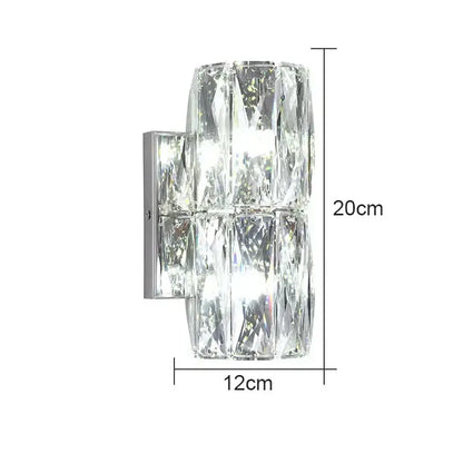 Modern clear faceted crystal wall lamp for luxury living room